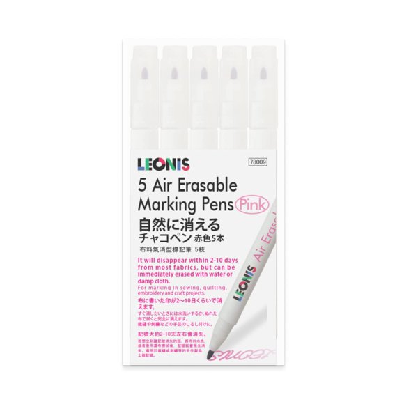 Marcador LEONIS 5 unidades Tinta Rosa Borrable al Aire