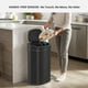 thumbnail image 2 of Cubo de basura iTouchless, 50 L, ovalado, automático, 13 galones, negro mate, 2 of 7