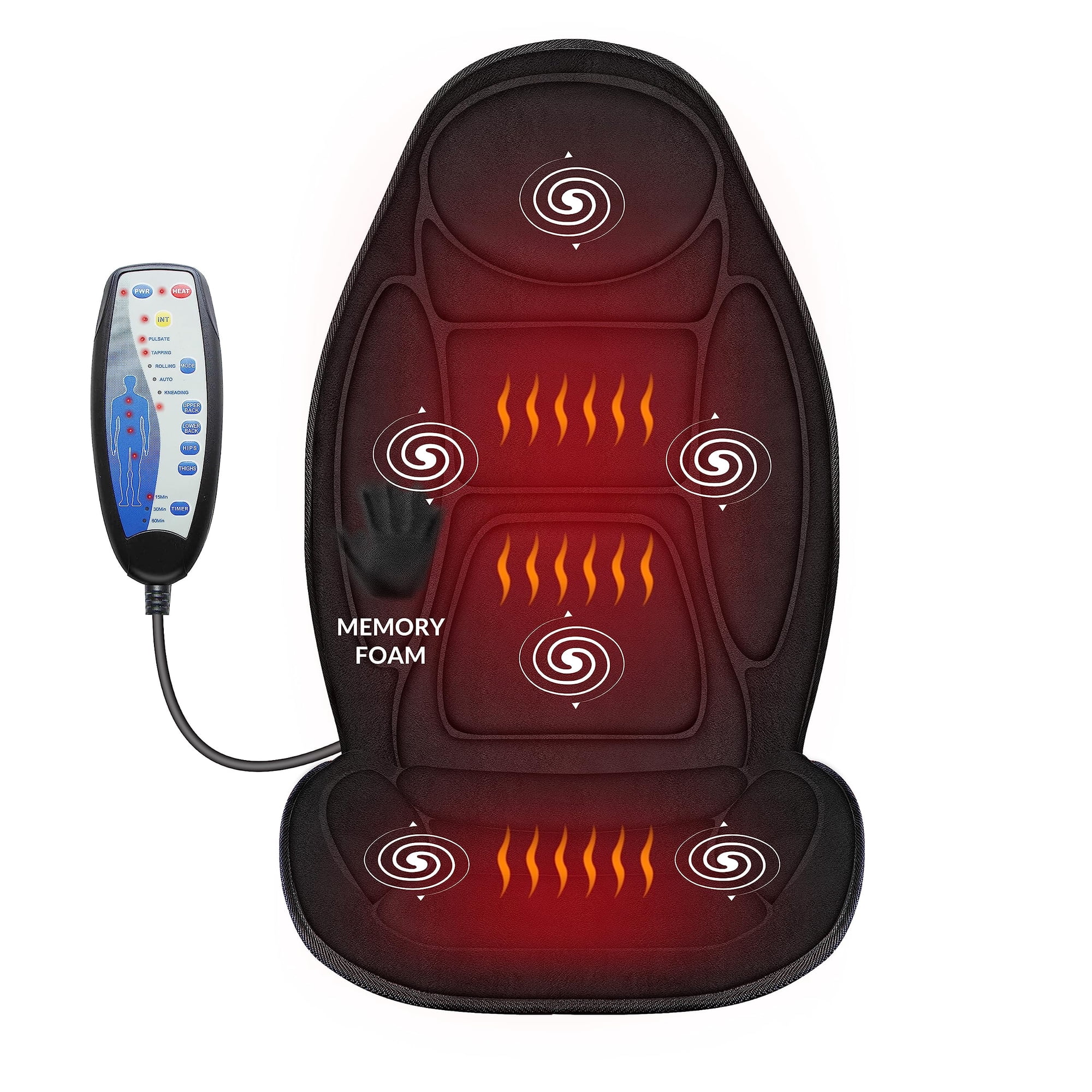 Snailax - Masajeador De Espalda En Forma De Caracol Con Calor, Almohadilla De Espuma Viscoelástica Para Silla