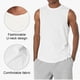 thumbnail image 3 of Camiseta deportiva sin mangas de algodón para hombre, para correr, musculosa, color blanco, 3 of 5