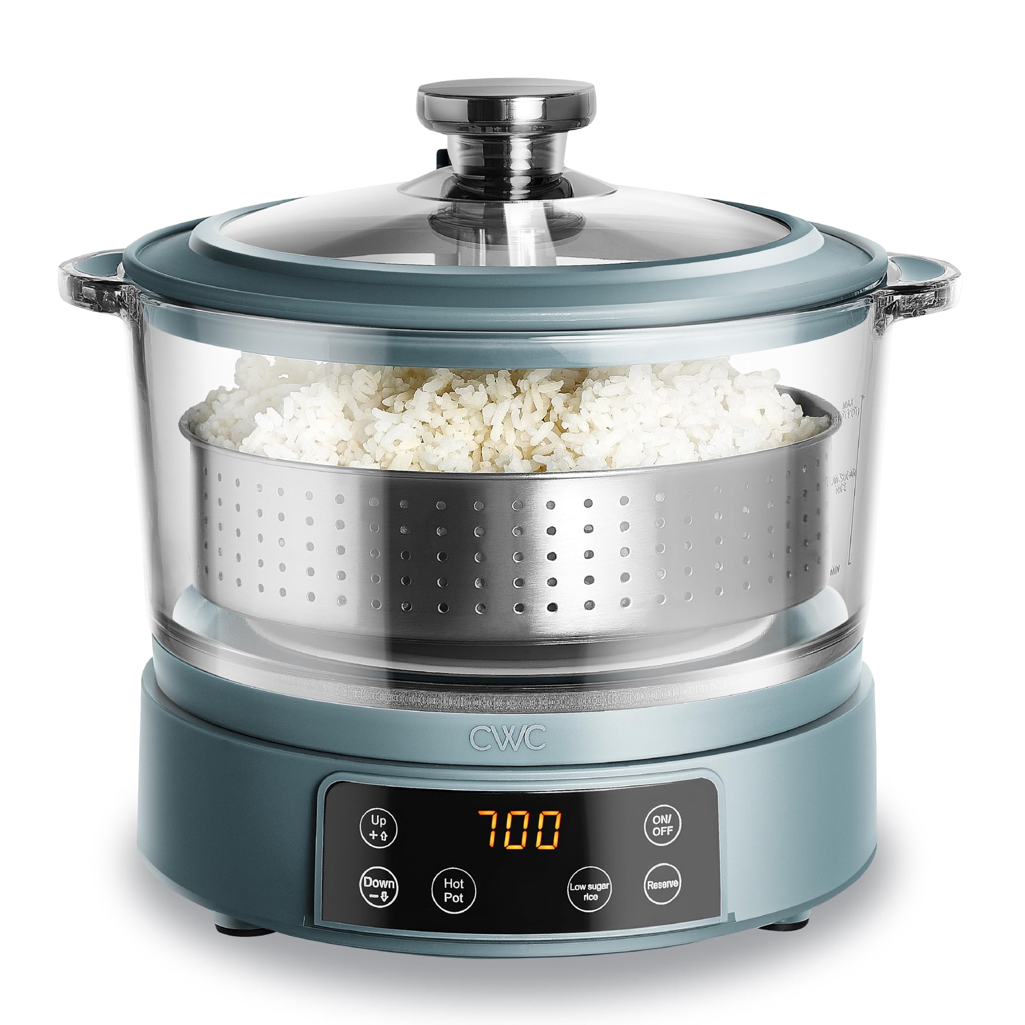 Hervidor Arrocero Cook With Color, Vidrio, 3 Litros, Bajo Contenido De Carbohidratos, 6 Tazas