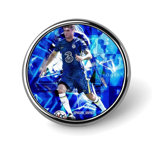 Christian Pulisic-Theme Round Button Badge: Premium Metal Construction, Ideal for High-End Events 2.8 cm