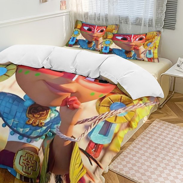 Maya And The ThreeMayan Three Warriors 3-Piece Twin Bed Set Fade-Resistant Microfiber