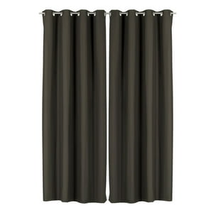 Clems - Pack 2 Cortina Engomada Termica 100% Blackout 140X225 Marron 140X225