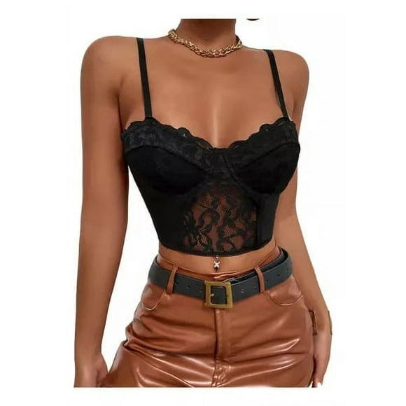 Top De Encaje Con Tirantes Para Mujer - Peto Elegante