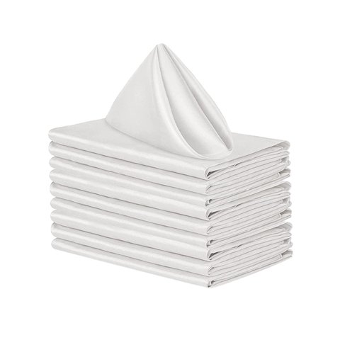 Magideal - 10 Servilletas De Mesa De , 18,90 Pulgadas X 18,90 Pulgadas, Servilletas Cuadradas Elegantes Lavables Y Reutilizables Para Uso Doméstico, Hoteles Blanco