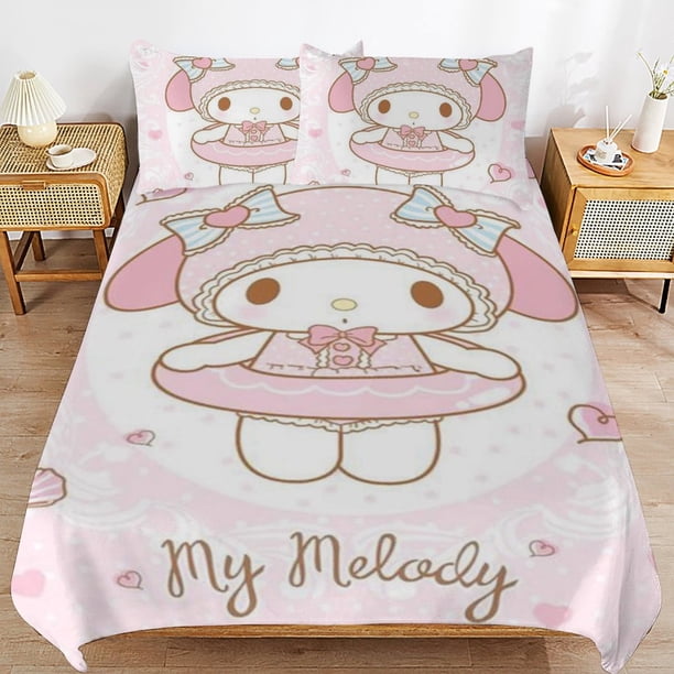 My Melody Duvet Cover Set 3 Piece Bedding Set Double Sided Printing Decorative Comforter Cover Set