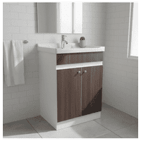Modern Space - Mueble Vanitorio 60X47 Cm Café Con Lavamanos Y Grifería ¡Listo Para Instalar!