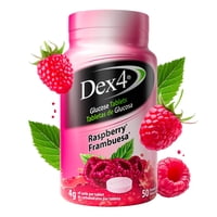 Tabletas De Glucosa Dex4 De Acción Rápida, Sabor Frambuesa, 50 Tabletas