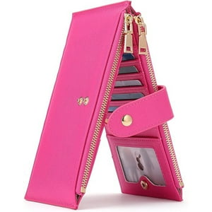 Veat00L - Billetera Femenina Con Cerradura Rfid, Bolsillo Con 2 Cremalleras, Diseño De Múltiples Tarjetas, Selección De Materiales De Alta Calidad