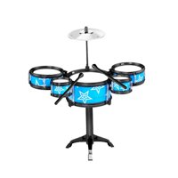 Magideal - Juego De Batería Para Niños, Juguete Sensorial, Gran Regalo Para Niños Y Niñas, Juguete De Batería De Simulación Para Niños Pequeños, Juego De Batería 5 Pads De Batería Azules