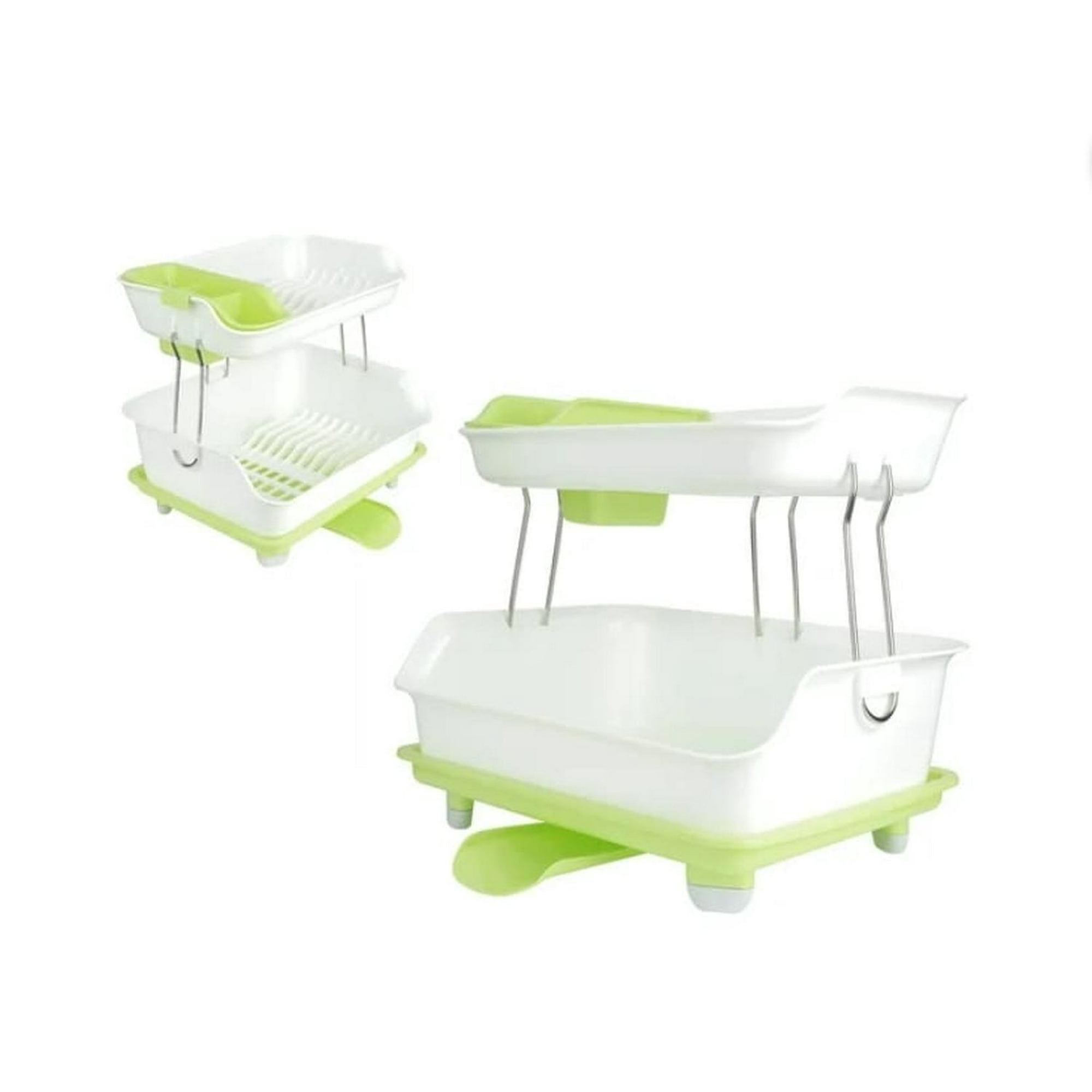 Genérico - Escurridor De Platos 2 Niveles Plástico Blanco