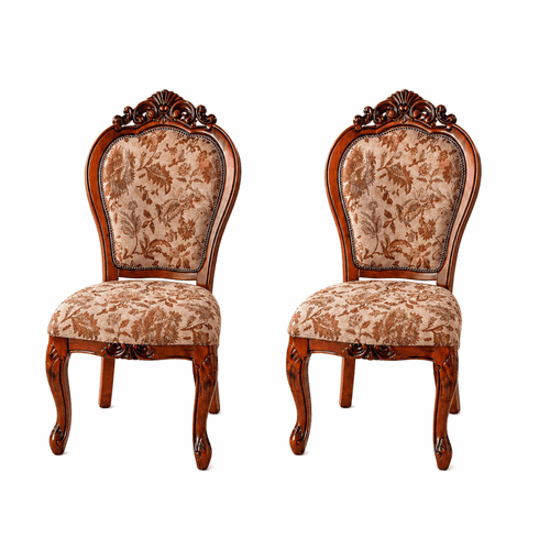 Genérico - Pack X2 Sillas De Comedor Madera Roble Americano Tapizada En Tela