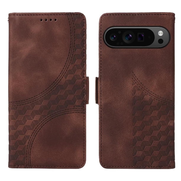 Carcasa FOXDOCK Google Pixel 9 Pro XL de cuero PU, diseño acolchado clásico, protección contra caídas y rayones