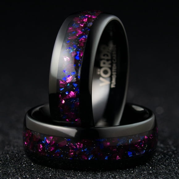 Anillo de Carburo de Tungsteno Nebula Noir Talla 11 USA Hombre