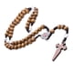 thumbnail image 3 of Collar de cuentas de con crucifijo, rosarios de madera, joyería religiosa para mujeres y hombres ST. Colgante de cruz con medalla de c, 3 of 5