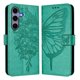 thumbnail image 1 of Funda cartera mariposa para Samsung Galaxy S25 con soporte y ranuras para tarjetas Verde, 1 of 5