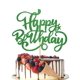 thumbnail image 1 of Cake Topper Crseniny Happy Birthday, cartulina verde con purpurina, 1 of 7