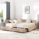 thumbnail image 1 of Full Size Storage Upholstered Tufted Bed Frame, Sofa Bed Frame with Comfortable Backrest and Armrests, Full Size Bed for Bedroom, Living Room,Velvet, PINK(80.5''*59''*29.5''), 1 of 3