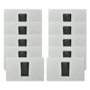 Want - Pack 10 Interruptores Simple Metálico 924 16A - Gris Negro