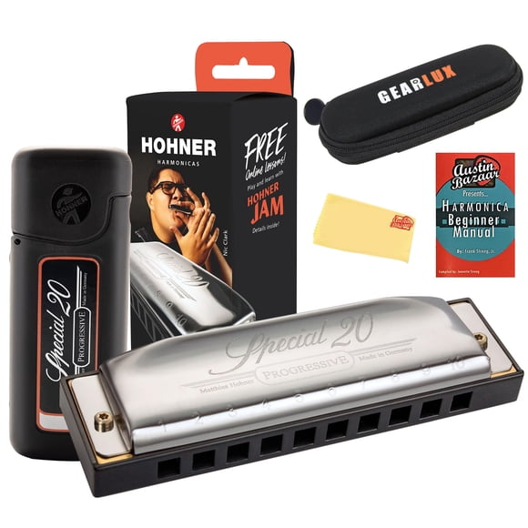 Armónica Hohner Special de 20 teclas de Do con funda, manual y tela