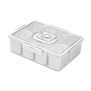 Magideal - Bandeja Para Servir Dividida Con Tapa, Contenedor De Almacenamiento De Alimentos, Plato Multiusos Para Servir Aperitivos, Para Cocina, Año Nuevo Chino Grande
