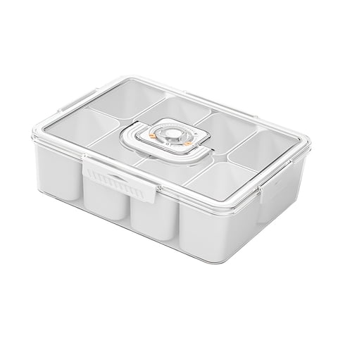 Magideal - Bandeja Para Servir Dividida Con Tapa, Contenedor De Almacenamiento De Alimentos, Plato Multiusos Para Servir Aperitivos, Para Cocina, Año Nuevo Chino Grande