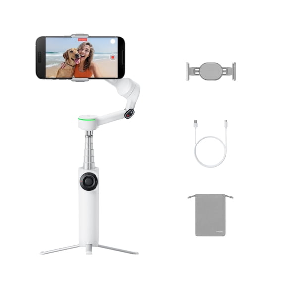 Gimbal para teléfono Insta360 Flow 2 Pro White con aplicaciones iOS AI Track