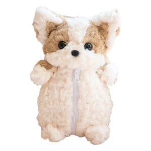 Bothyi - Estuche Para Lápices Con Forma De Perro Corgi De Peluche, Para Estudiantes, Hogar, Color Marrón Claro