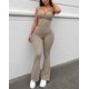 thumbnail image 1 of Set Deportivo Mujer Crop Top Escote V Y Calza Acampanada Foldover, 1 of 3