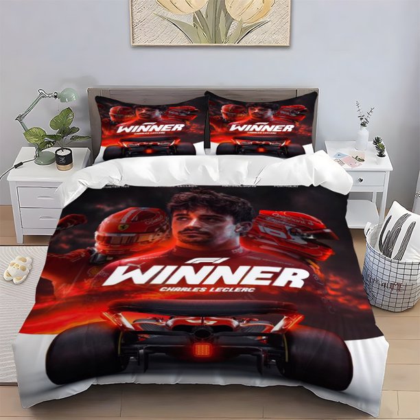 Charles Leclerc Victory Poster Print Bedding Set 100% Polyester