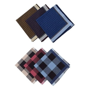 Genérico - 6 Pañuelos A Cuadros Oscuros, Informales, Cómodos, Reutilizables, Para Hombre