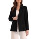 thumbnail image 1 of INSPIRE CHIC Chaqueta Vintage de Cuadros para Mujer, Doble Botonadura, Solapa con Muesca, Hombros Acolchados XS Negro-Sólido, 1 of 6