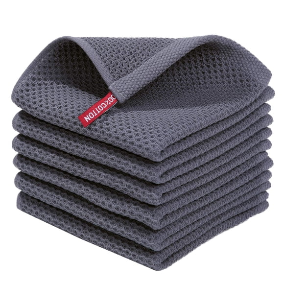 Paños de cocina Homaxy, tejido en forma de gofre, 100% algodón, 30 x 30 cm, paquete de 6