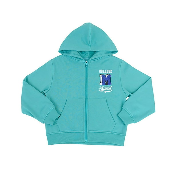 Poleron Niño Kids Zipper Turquesa Corona