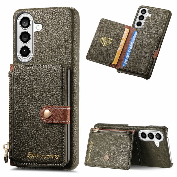 Funda FOXDOCK para Samsung Galaxy S26 Pro con función billetera, soporte ajustable y diseño elegante-verde