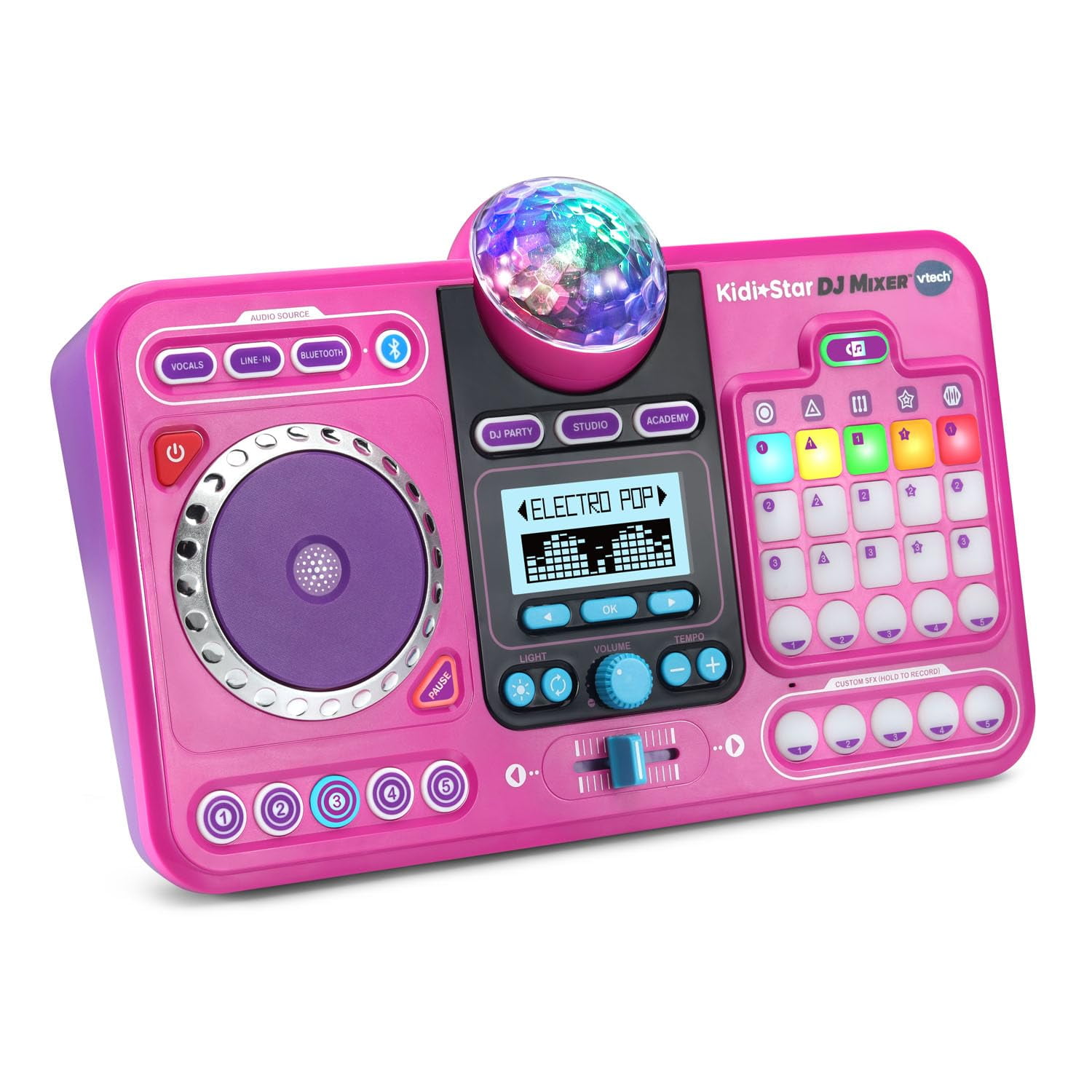 Mezclador De Dj Vtech Kidi Star Pink Con 15 Canciones Bluetooth Durante Más De 5 Años
