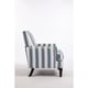 thumbnail image 3 of Upholstered Accent Chair, Vintage Armchair with Blue and White Striped Linen Fabric and Nailhead Trim for Living Room, 3 of 3