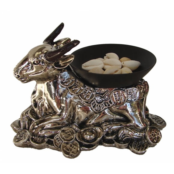 Estatua Feng Shui Import de vaca de la abundancia con conchas cauri