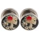 thumbnail image 4 of 2 Piezas Gótico Rojo Rosa Calavera Tapones Para Los Oídos Túneles Expansores Regalos De Halloween 10 Mm, 4 of 5