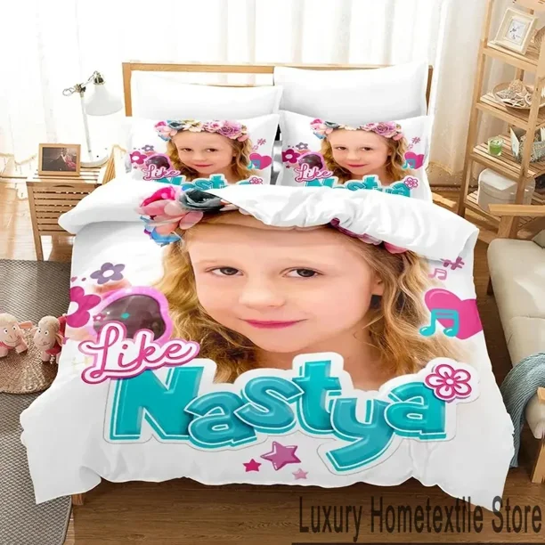 Like Nastya Bedding Set Boys Girls Duvet Cover Pillowcase Bed boys Adult Home Textileextile Bed Sheets