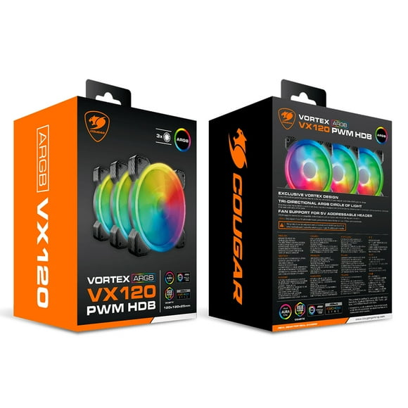 Kit De 3 Ventiladores Vortex Argb Vx120