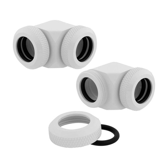 Conexiones Corsair Hydro X Series XF Hardline 90° 12 mm OD, color blanco