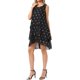 thumbnail image 4 of INSPIRE CHIC Vestidos de Chifón sin Mangas para Mujer Cuello Redondo Estampado Metálico en Lámina Vestido en Capas Fluido para Fiesta Bodas Conjuntos S Negro, 4 of 6