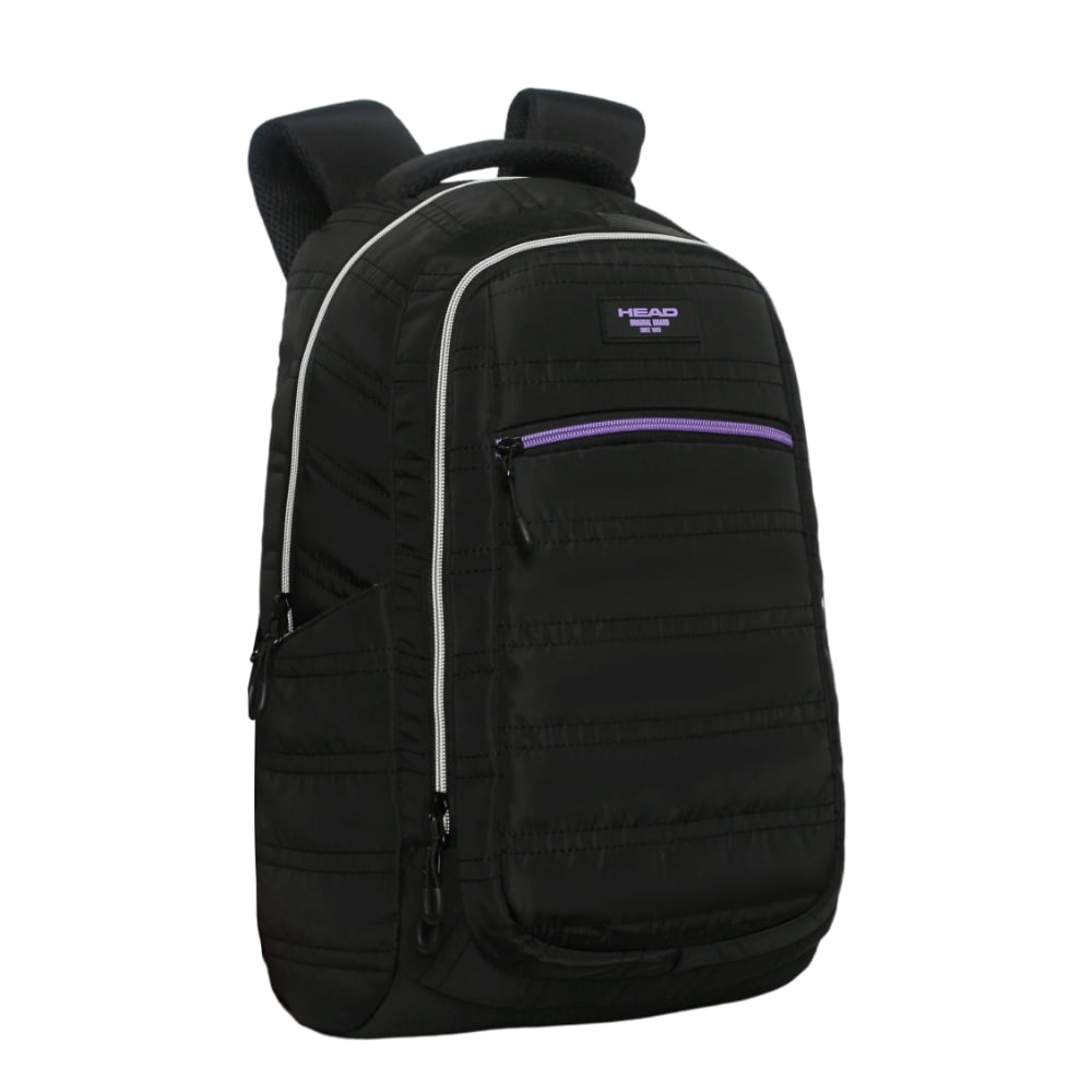 Mochila Mujer Maxima Microfibra Negro Lila Head