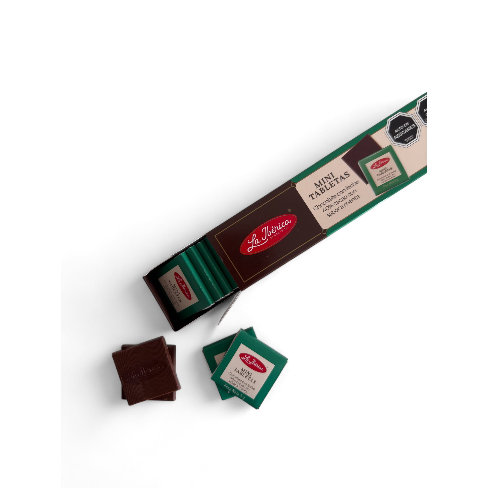 Chocolates La Ibérica - Chocolate Menta Mini Tabletas 24u 120g La Ibérica