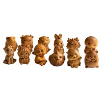 Bothyi - 12 Piezas De Adorno De Artesanía De Bricolaje De 12 Piezas Figura De Modelos De Animales De Madera Para Decoración Del Hogar