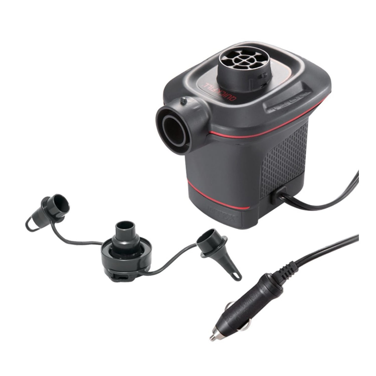 Inflador Electrico Para Auto 12v Intex Quick-fill Con 3 Boquillas