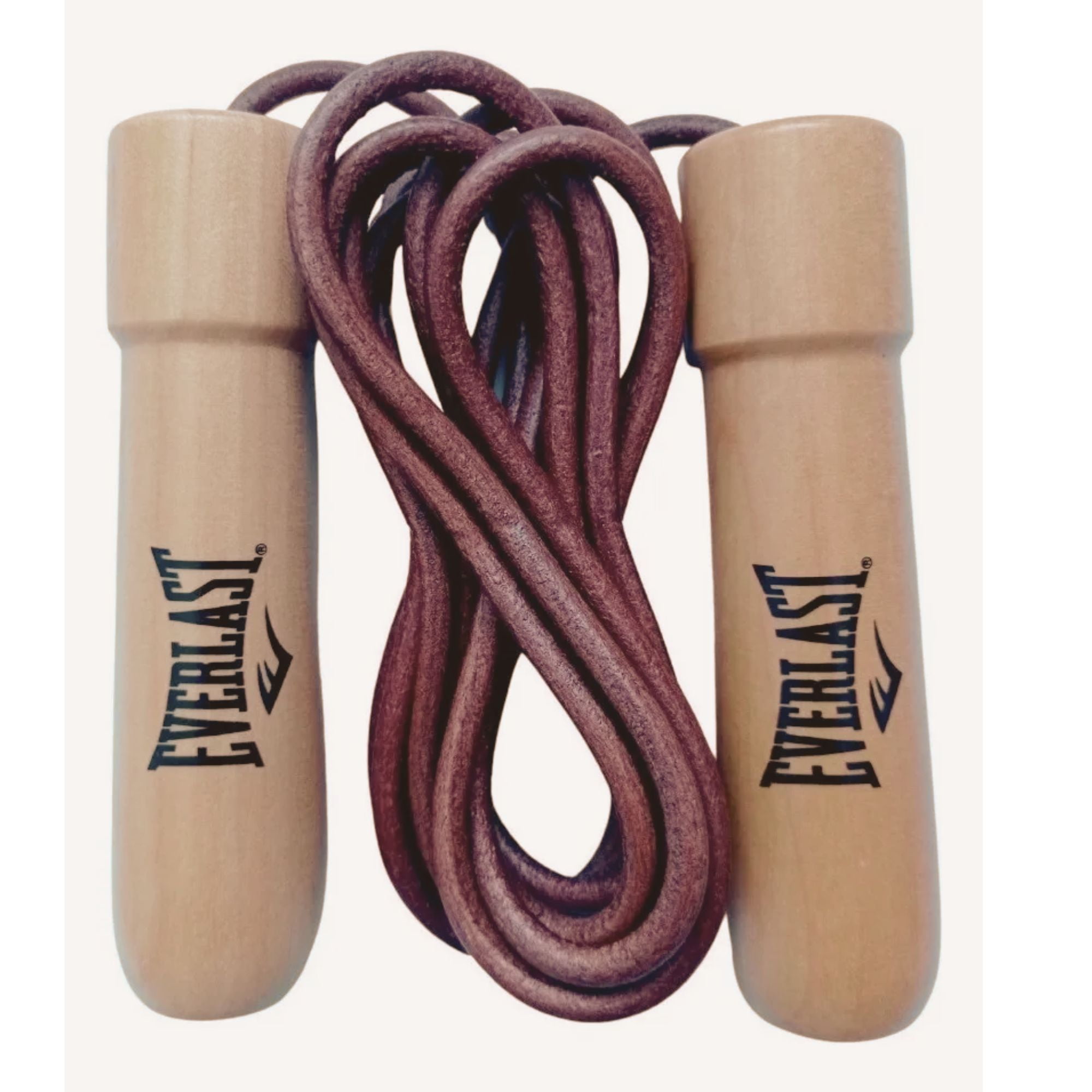 Cuerda De Saltar De Cuero Con Mango Madera Everlast