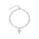 thumbnail image 1 of Pulsera S925 Sterling Silver Doble Capa Cruz Ajustable Azul, 1 of 3